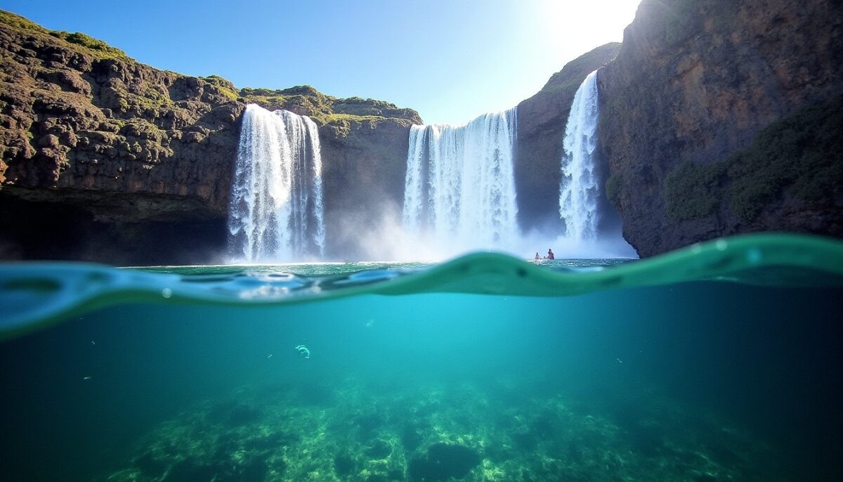 La cascade sous-marine de l’île Maurice : un spectacle naturel époustouflant aperçu du ciel